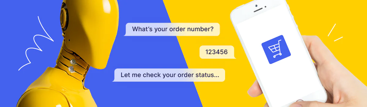 A client chatting with a chatbot asking about his order