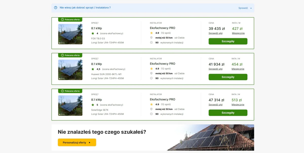 Marketplace menu for EcoPros from Alva Commerce